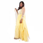 Pearl Embellished Lemon yellow Net  Lehenga Set - Image 2