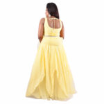 Pearl Embellished Lemon yellow Net  Lehenga Set - Image 4