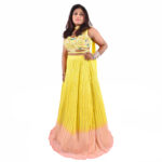 Double-Shade Georgette Lehenga with Kanta  & Beadwork Blouse - Image 2