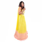 Double-Shade Georgette Lehenga with Kanta  & Beadwork Blouse - Image 3
