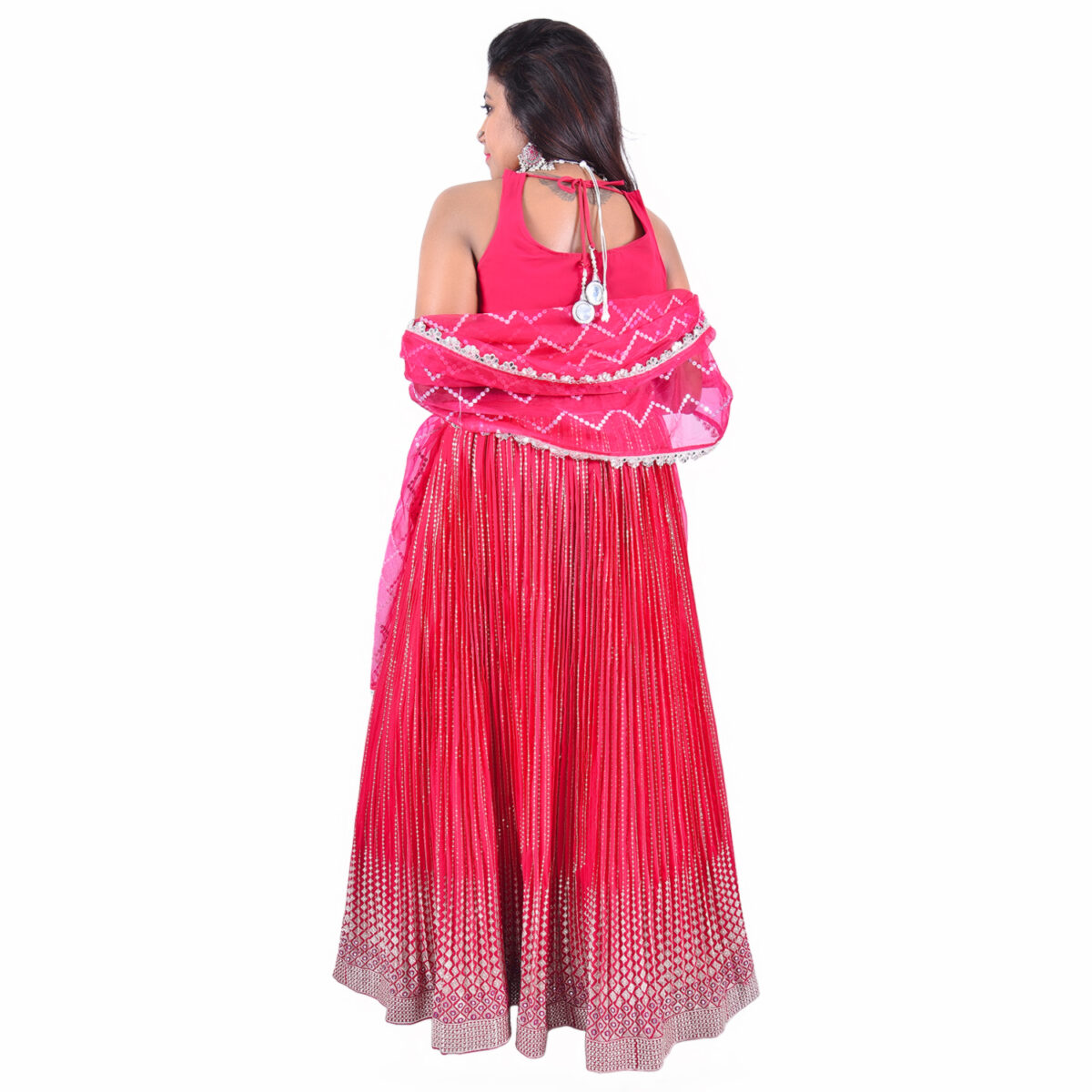 Magenta Pink Georgette Lehenga Set - Image 4