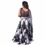 Floral Print Chinon Chiffon Lehenga Set - Image 4