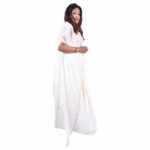 Elevate your style with this graceful White Indo-Western Dhoti Skirt Set - Image 3