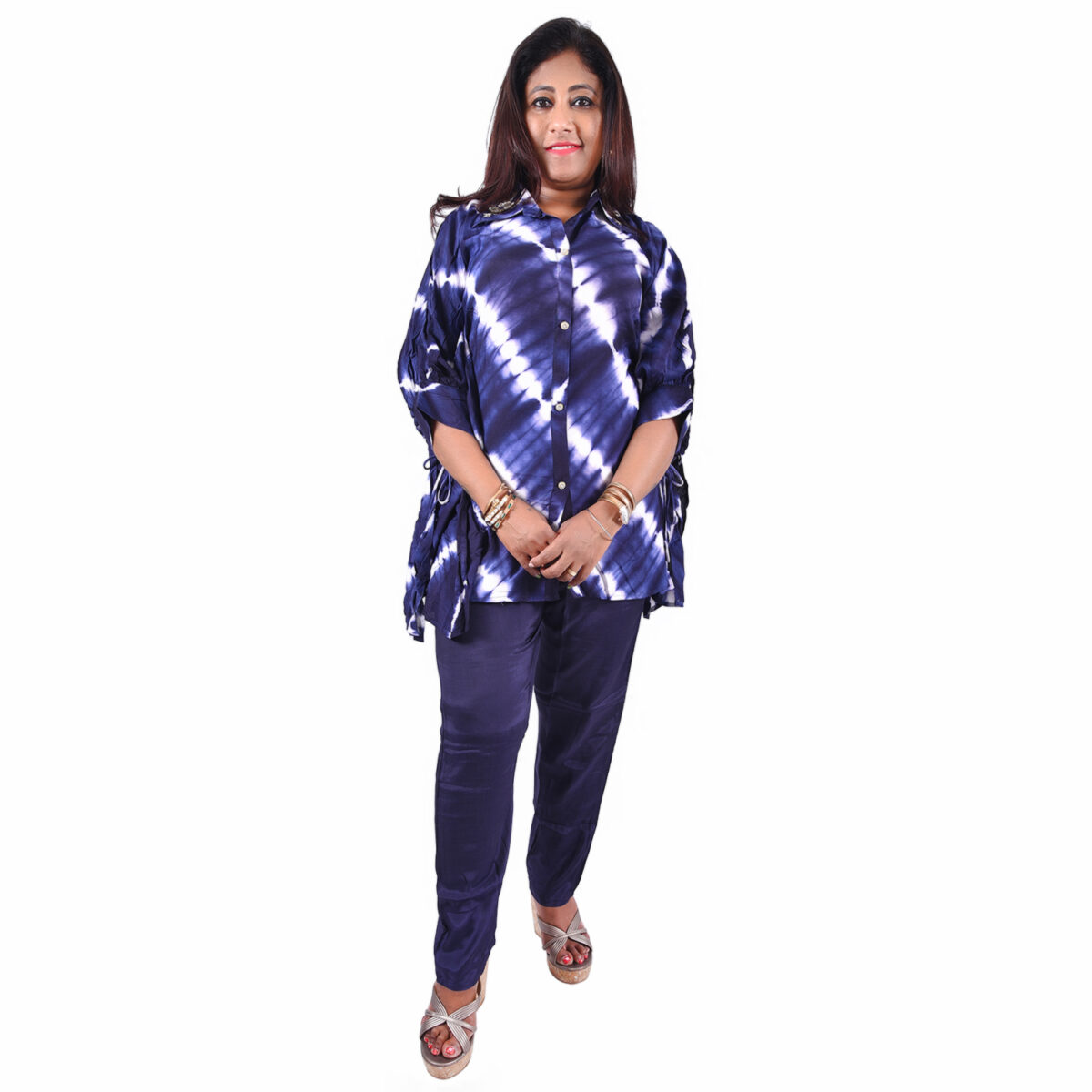 Royal Blue Lehriya Co-ord Set - Image 1