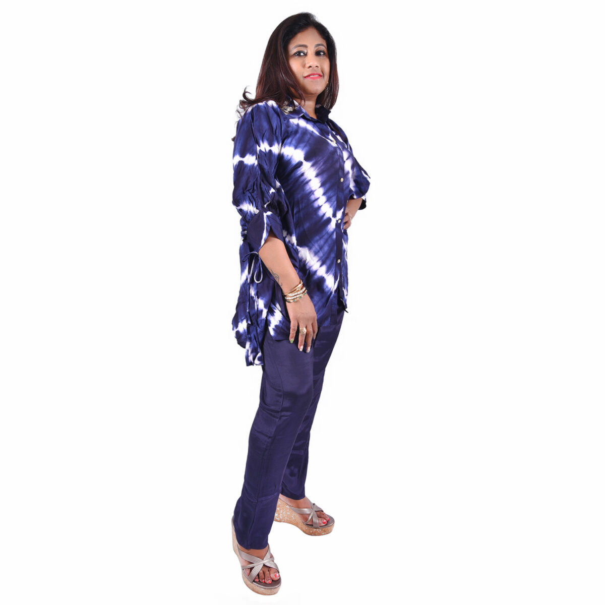 Royal Blue Lehriya Co-ord Set - Image 2
