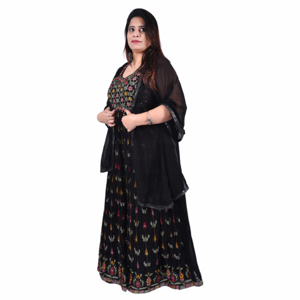 Rich Black Alia Cut Gown
