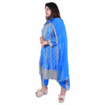 Royal Blue Bandhani Print Peplum Set - Image 2
