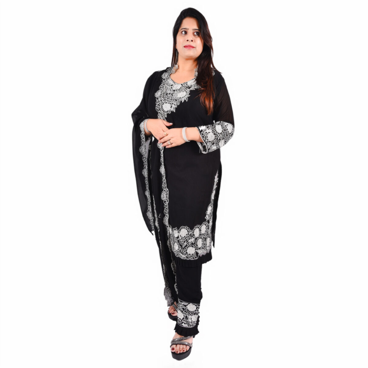 Black Readymade Salwar Suit - Image 1