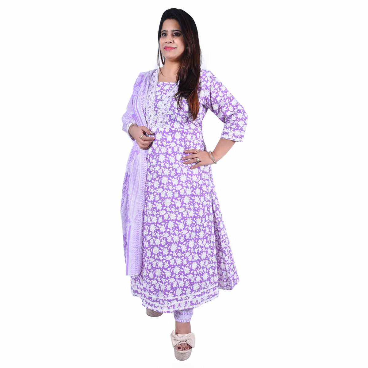 Lavender Anarkali Set - Image 1