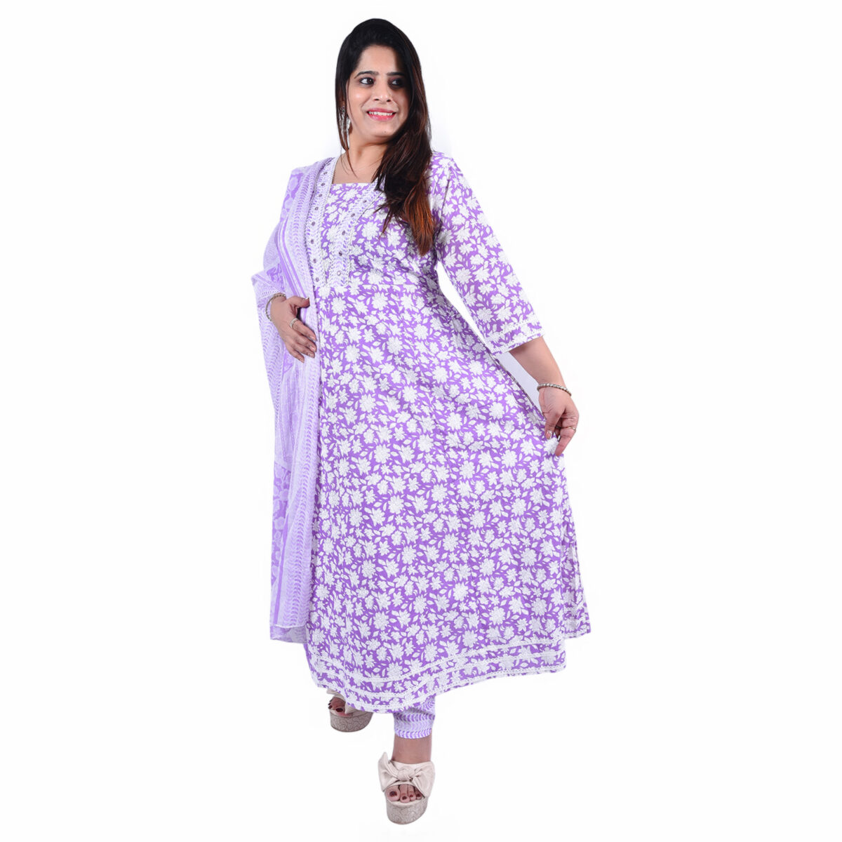 Lavender Anarkali Set - Image 2