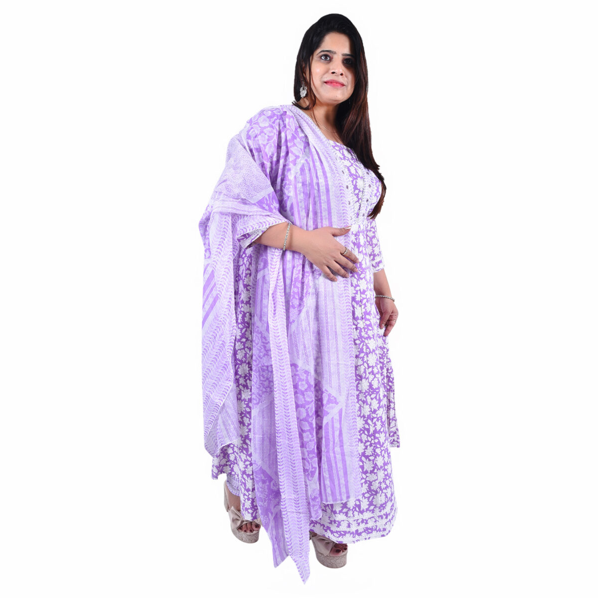 Lavender Anarkali Set - Image 3