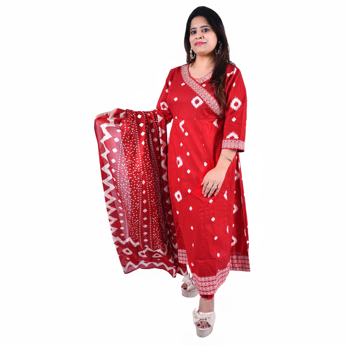 Brick Maroon Anarkali Set - Image 2
