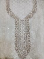 UNSTITCHED PURE WHITE GEORGETTE  HAKOBA SUIT